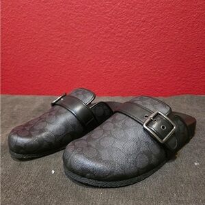 Coach Dark Brown Monogram Clogs